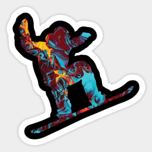 Skiing T-Shirt Sticker